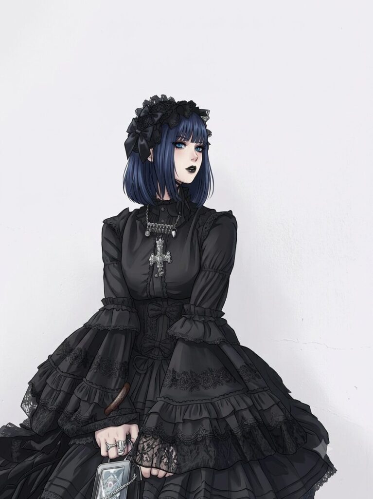 ゴスロリファッションの女性